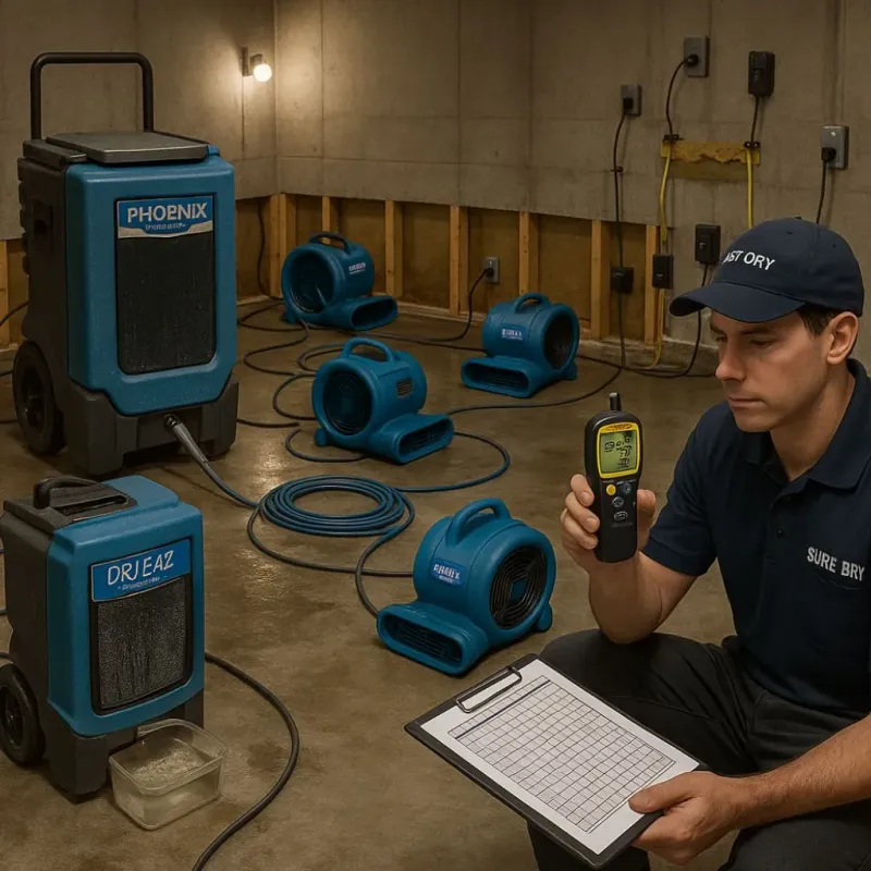 Structural Drying and Dehumidification process in Amery, WI